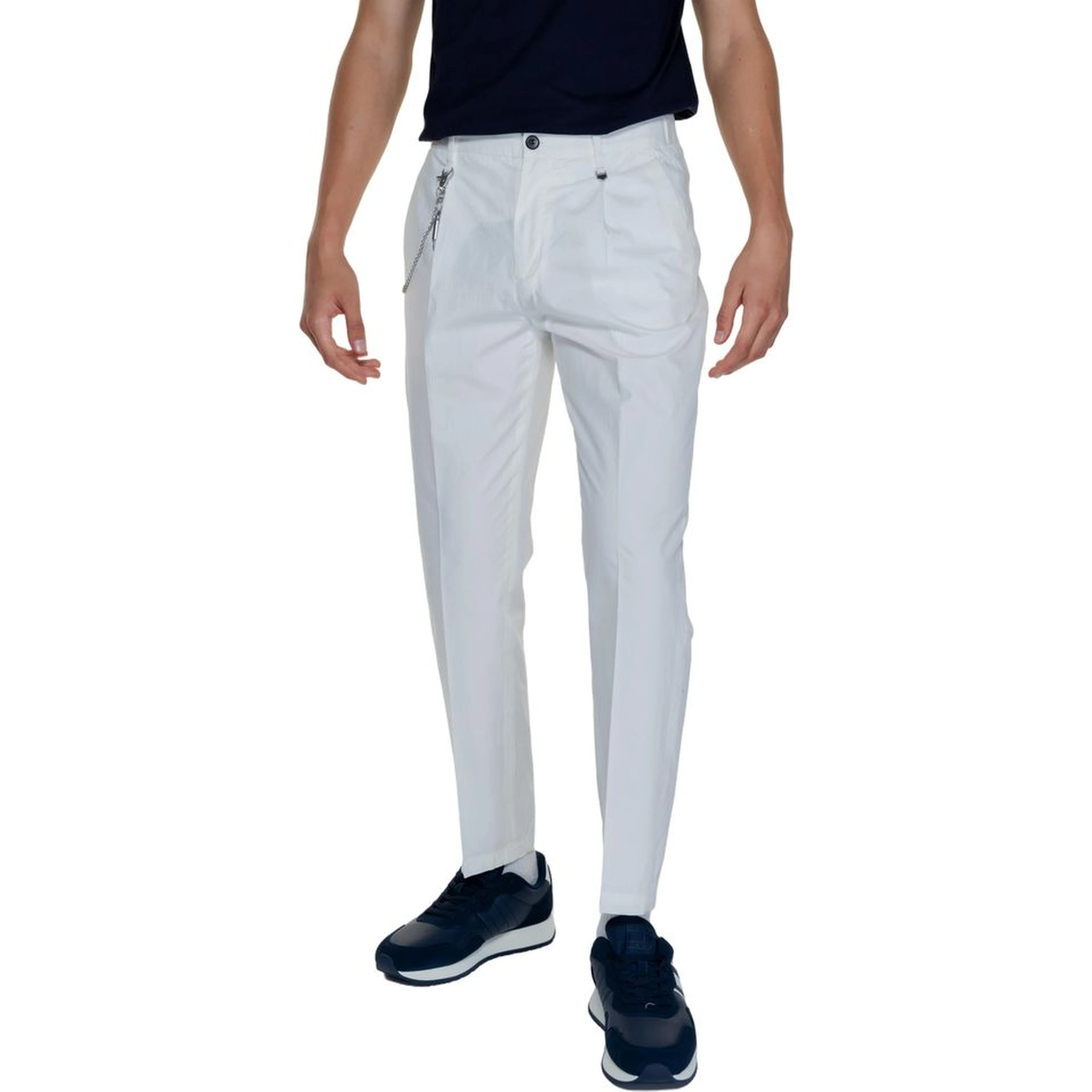 White Cotton Casual Pants