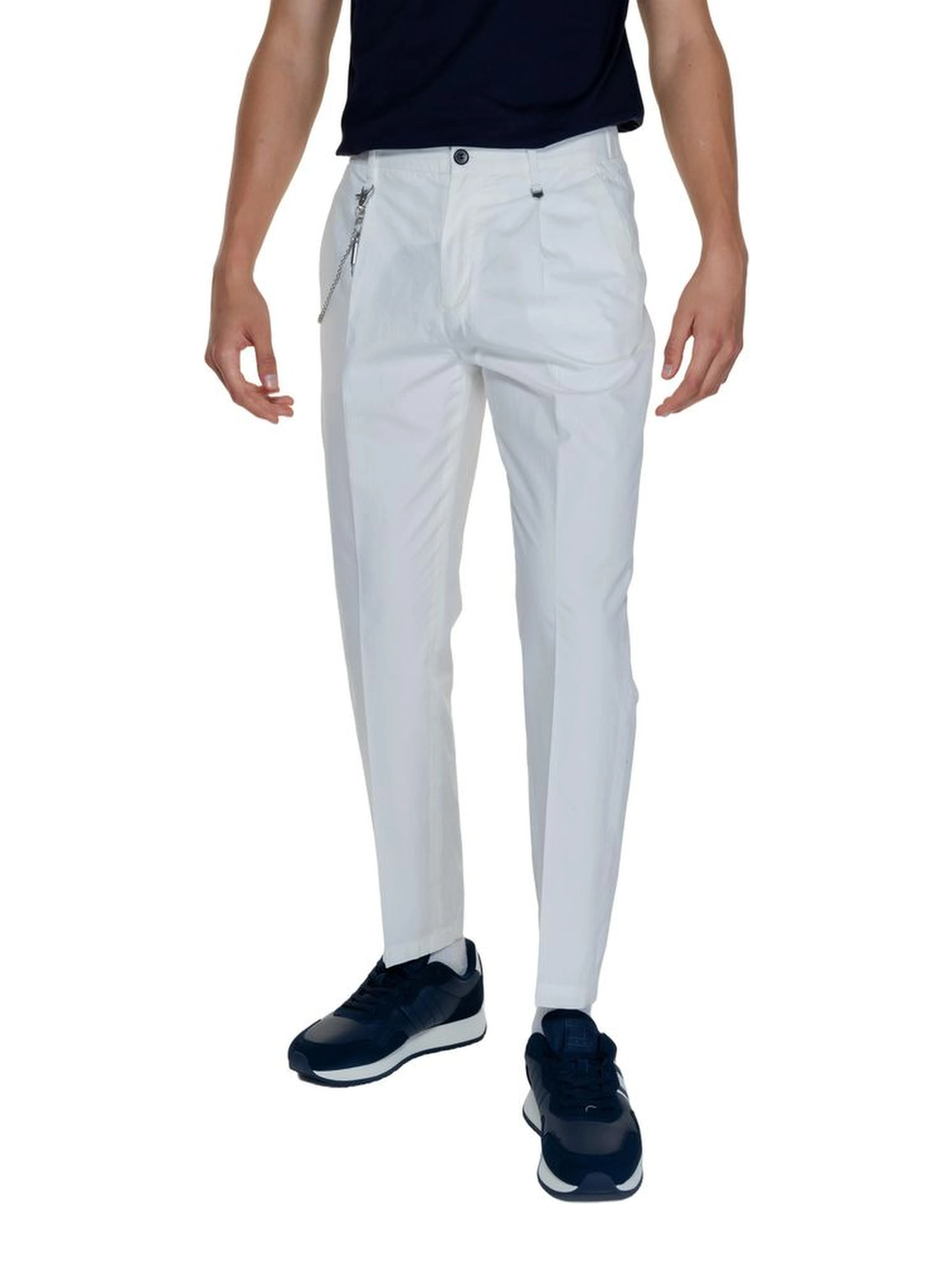White Cotton Casual Pants