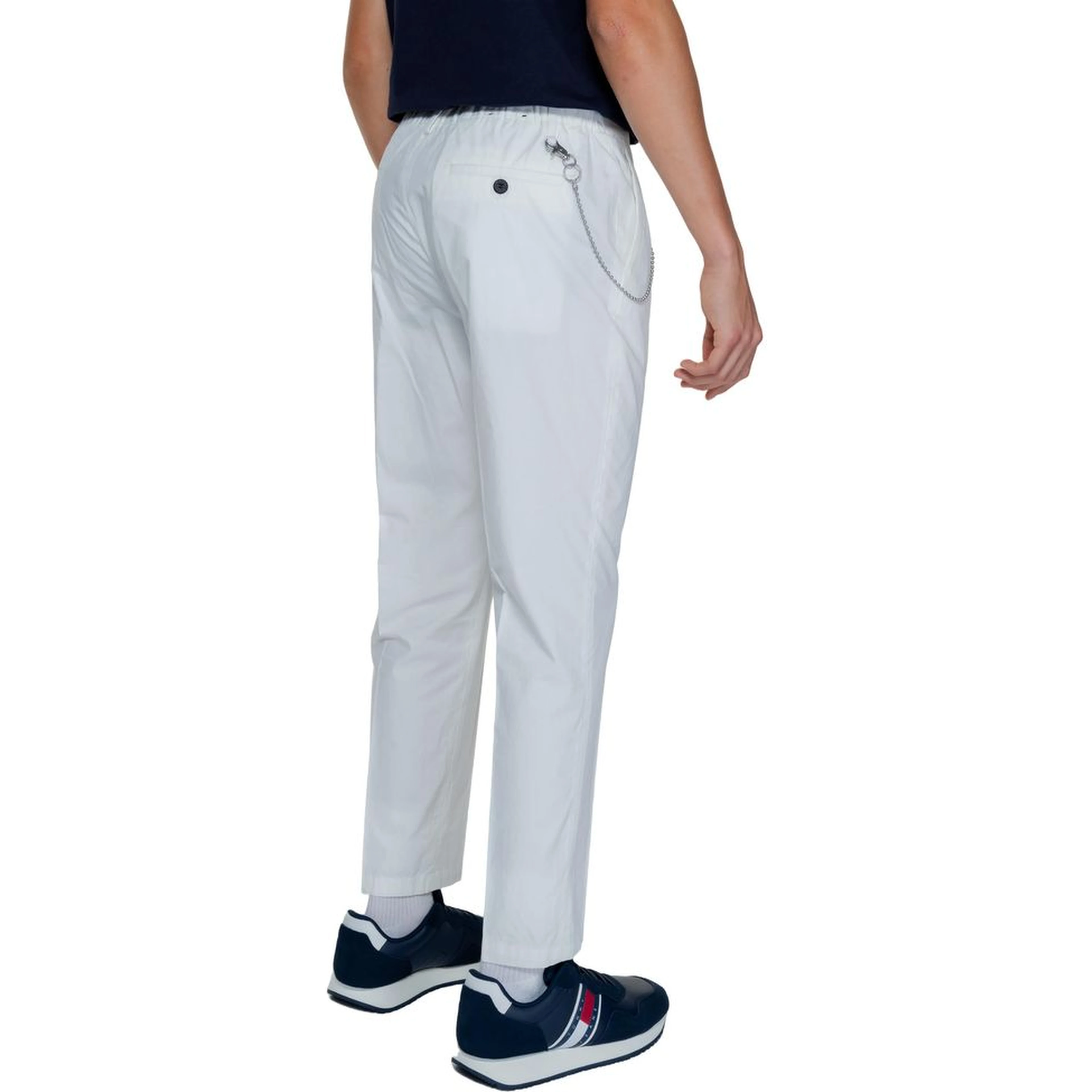 White Cotton Casual Pants
