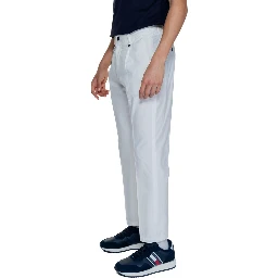 White Cotton Casual Pants