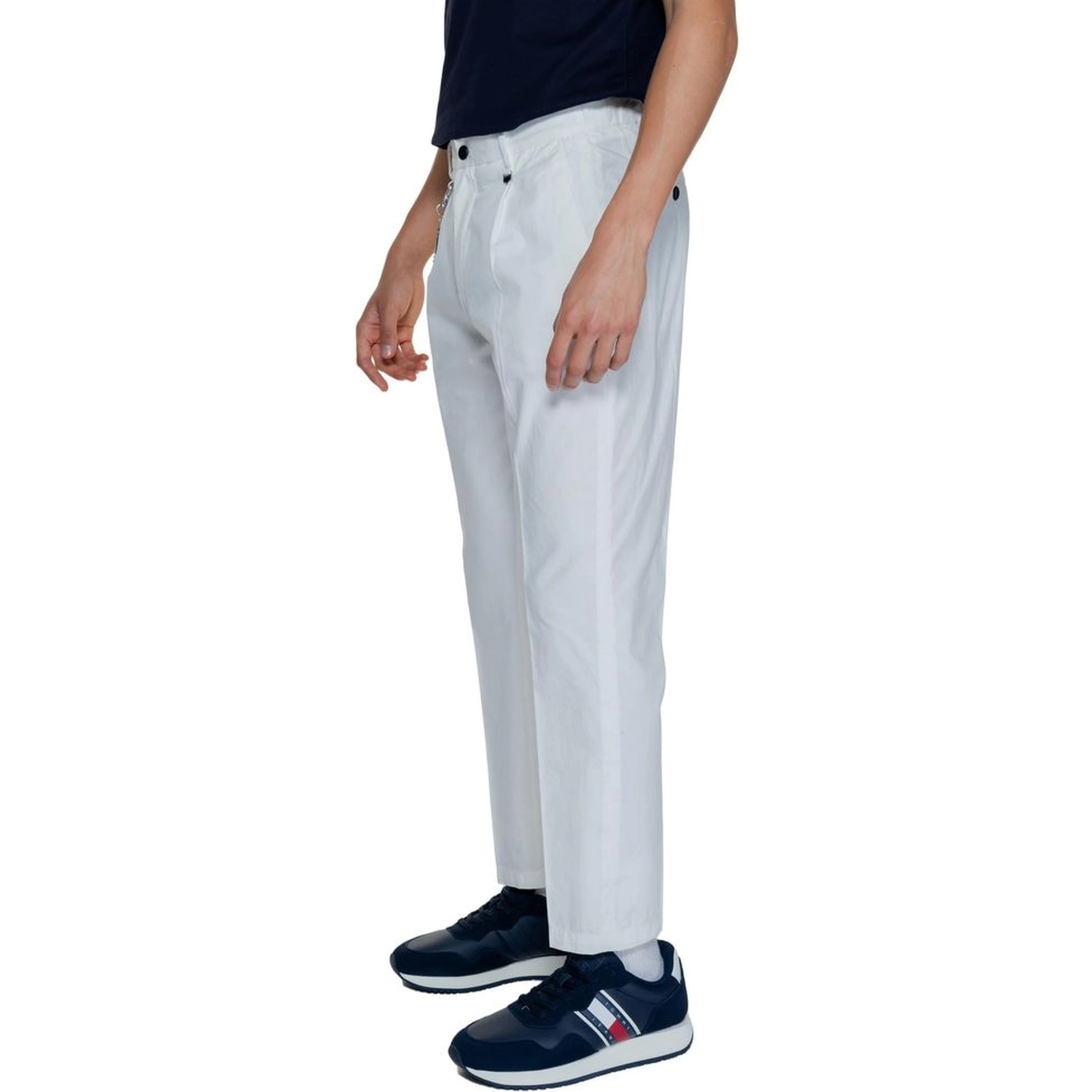 White Cotton Casual Pants