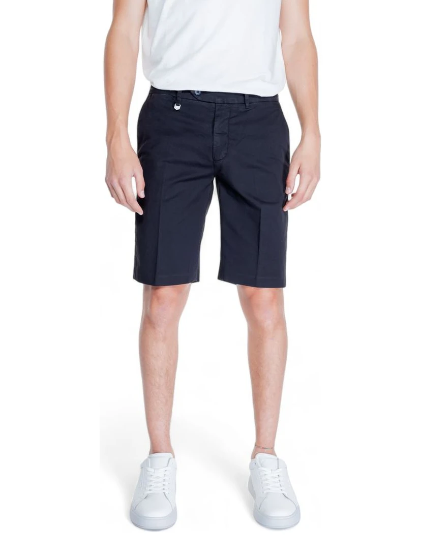 Black Cotton Bermuda Shorts