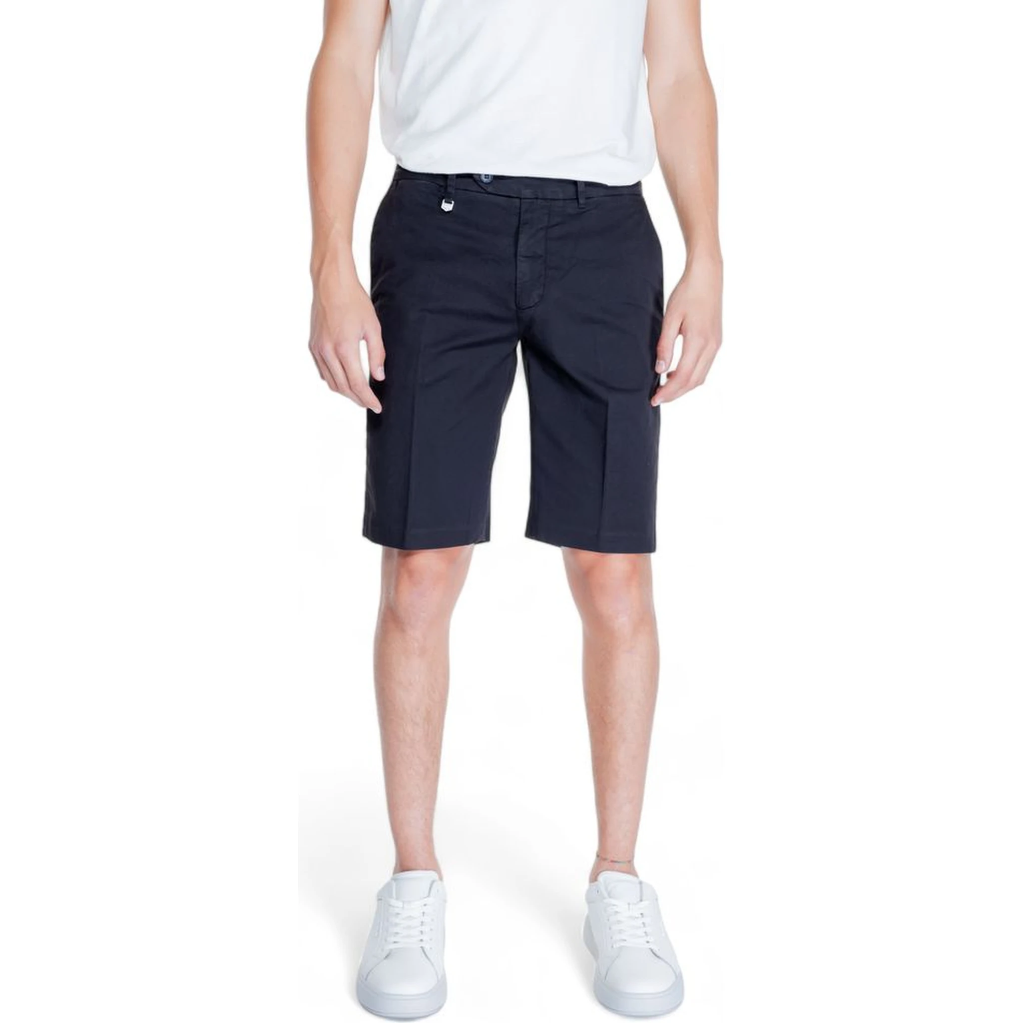 Black Cotton Bermuda Shorts