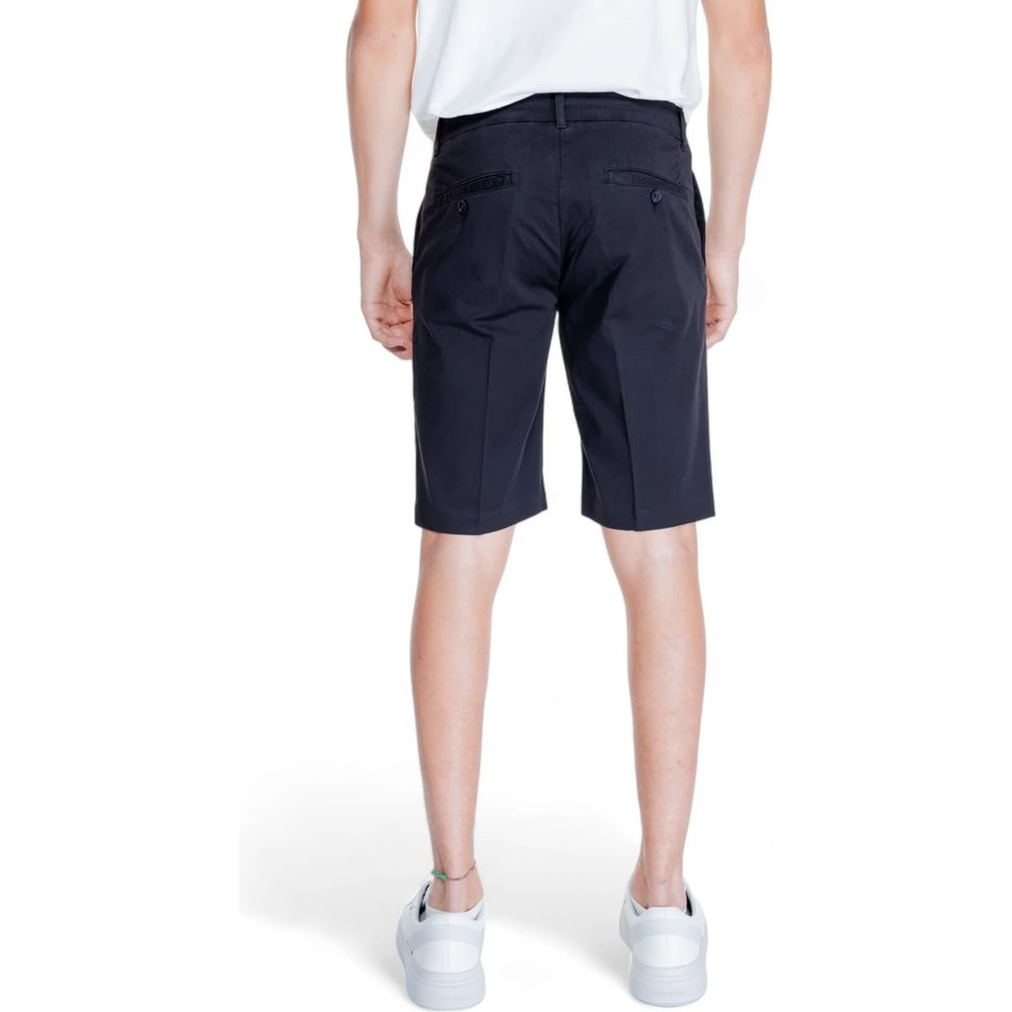 Black Cotton Bermuda Shorts