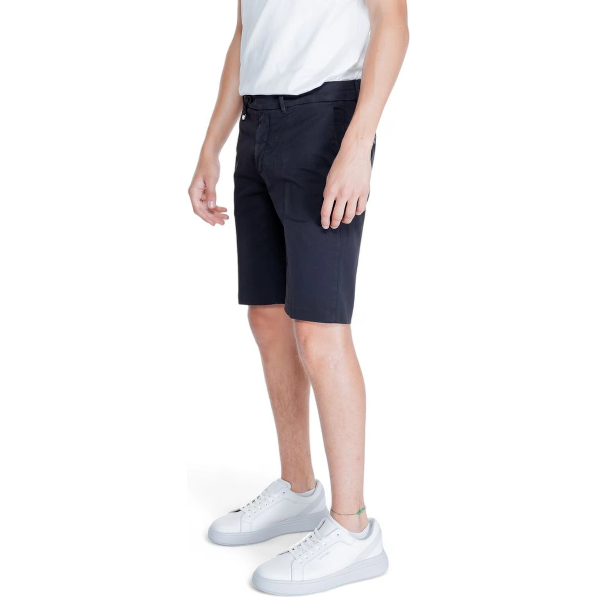 Black Cotton Bermuda Shorts