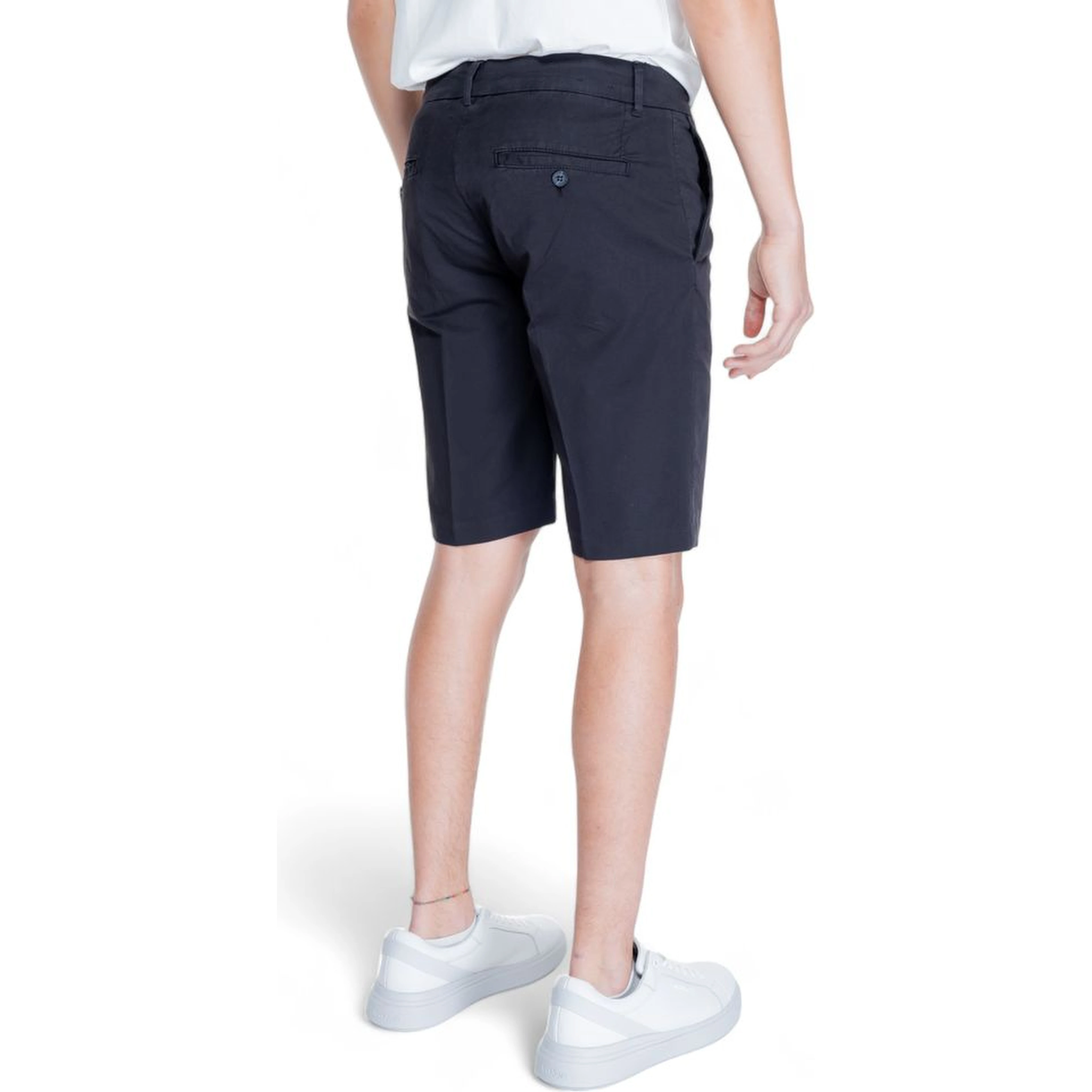 Black Cotton Bermuda Shorts