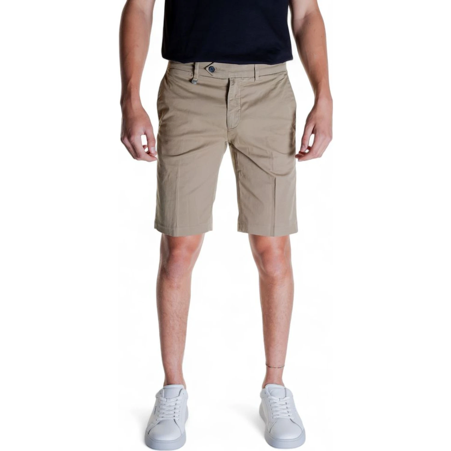 Beige Cotton Bermuda Shorts