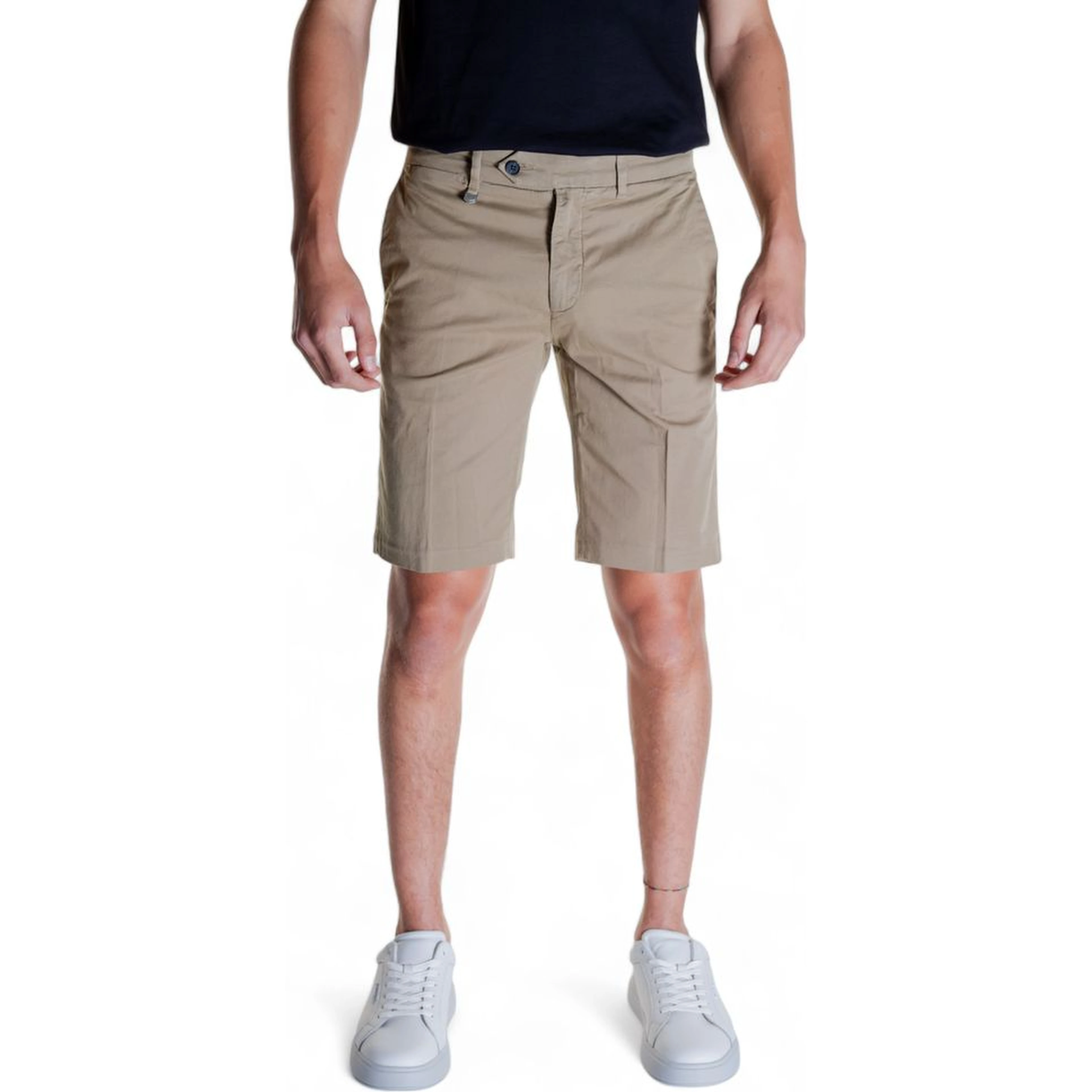 Beige Cotton Bermuda Shorts