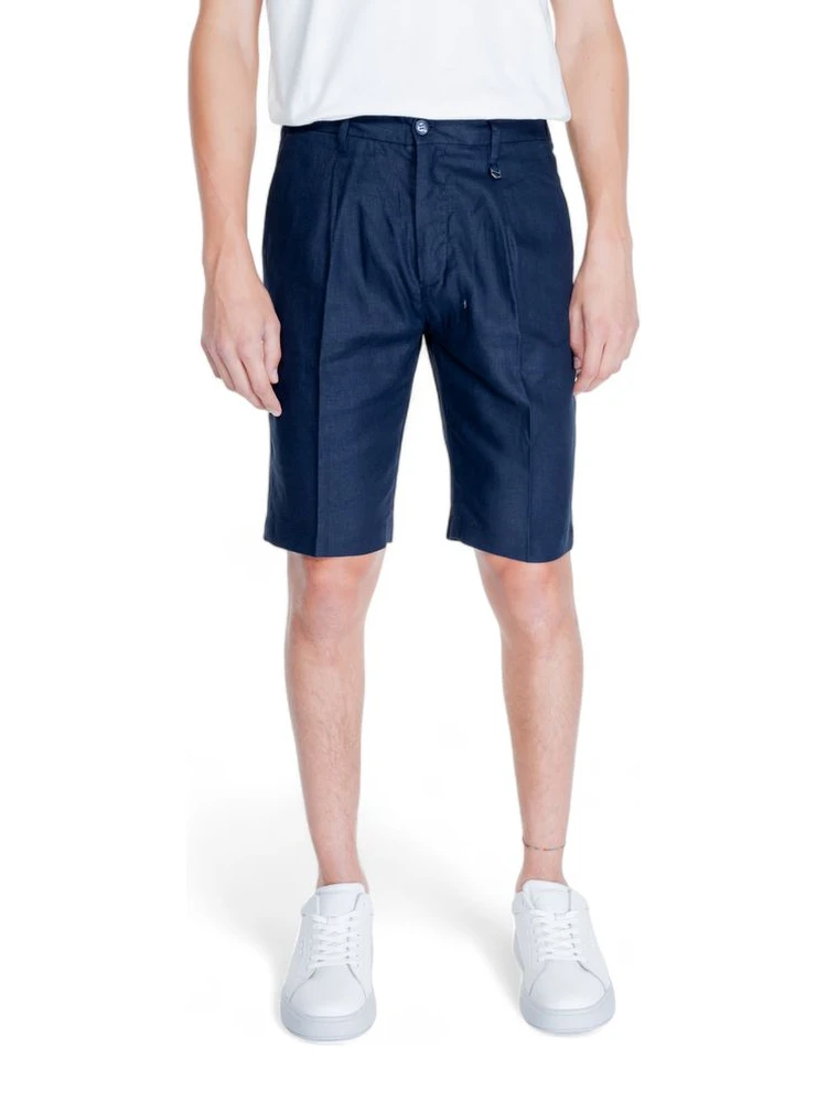 Blue Linen Bermuda Shorts