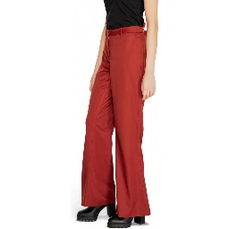 Red Polyester Flared Pants