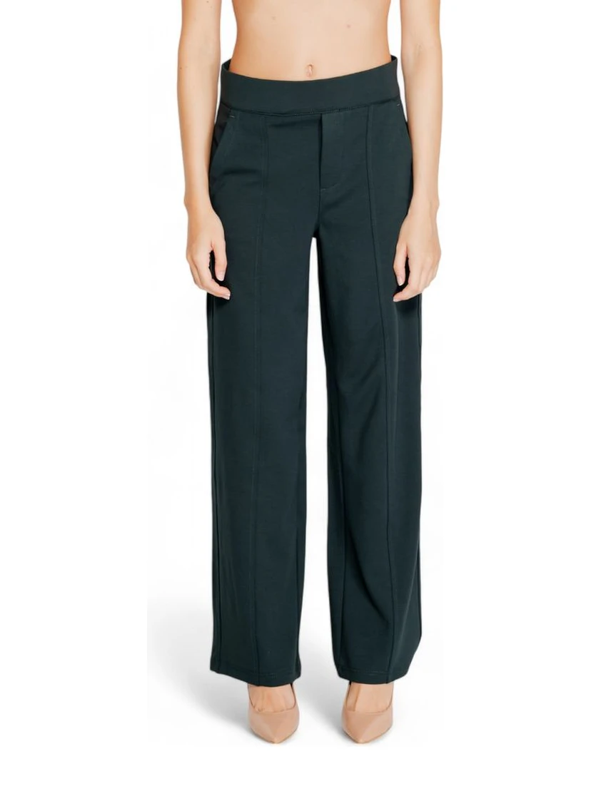 Green Viscose Flared Pants