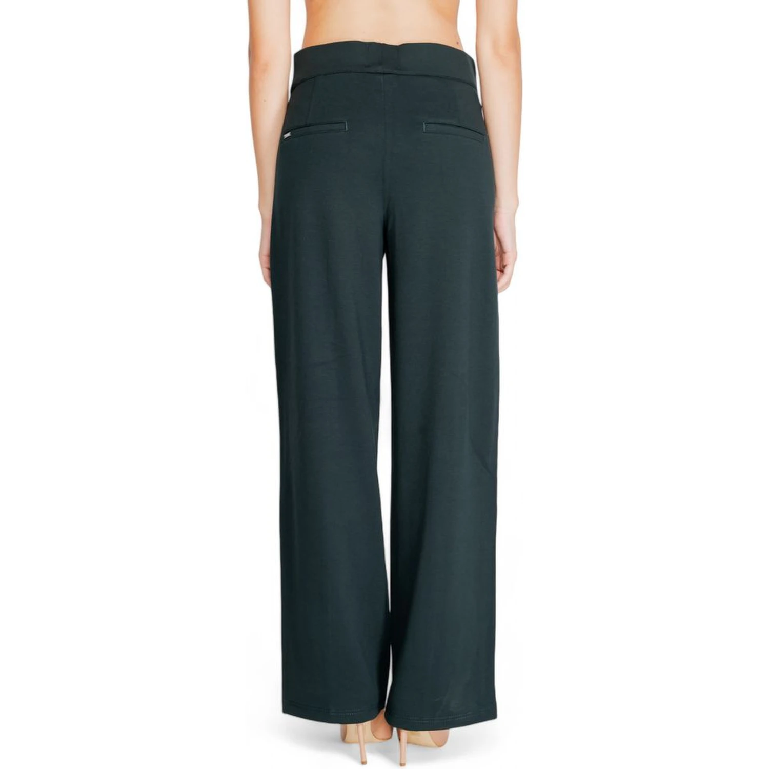 Green Viscose Flared Pants
