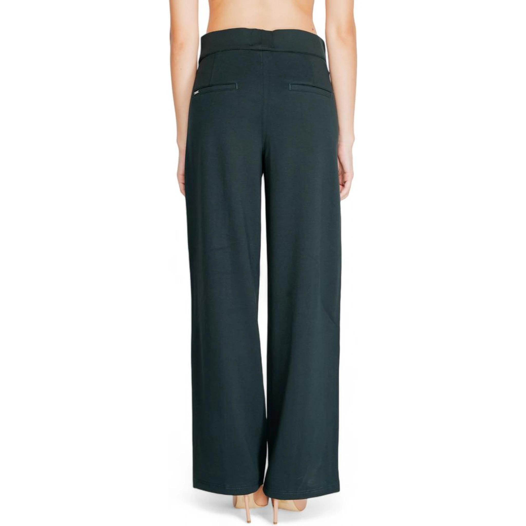 Green Viscose Flared Pants