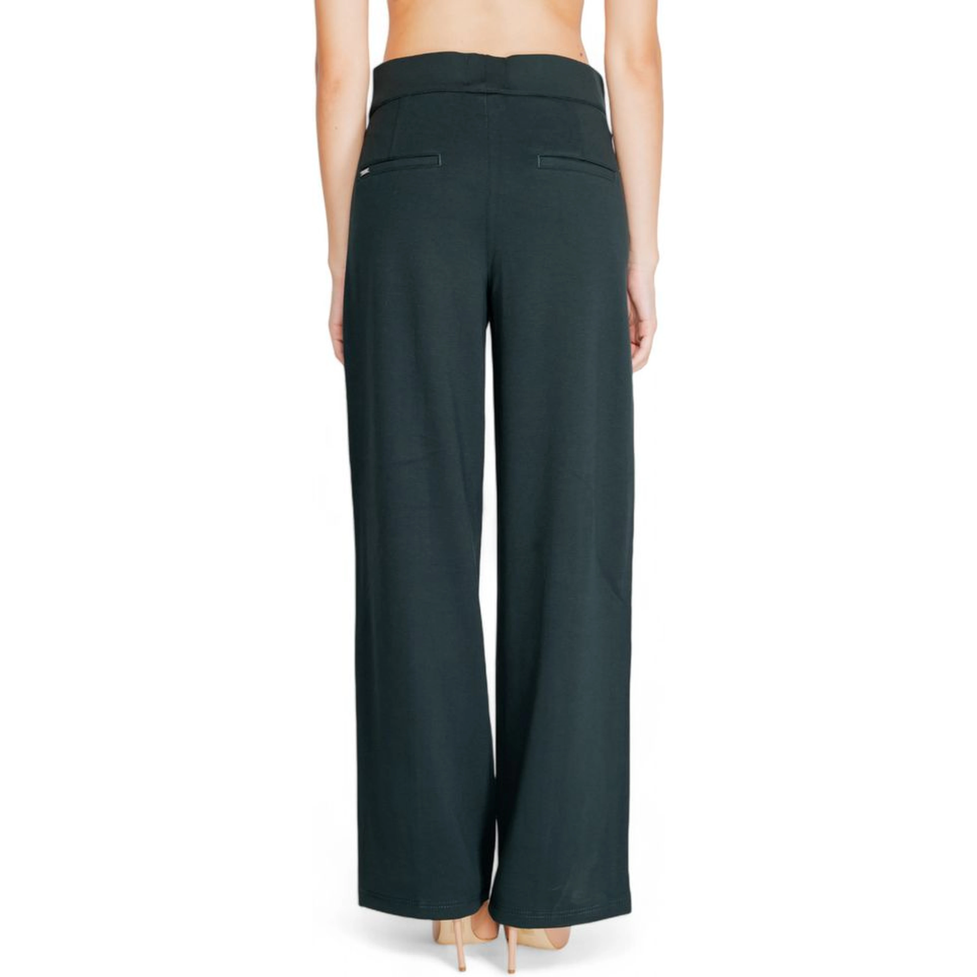 Green Viscose Flared Pants