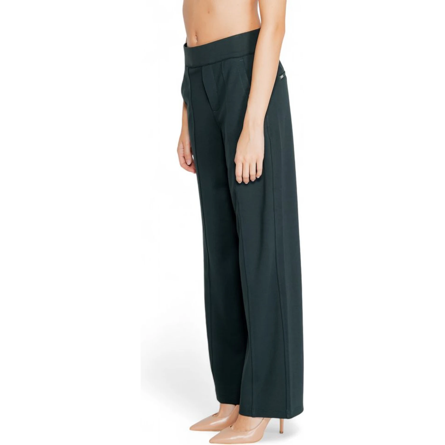 Green Viscose Flared Pants