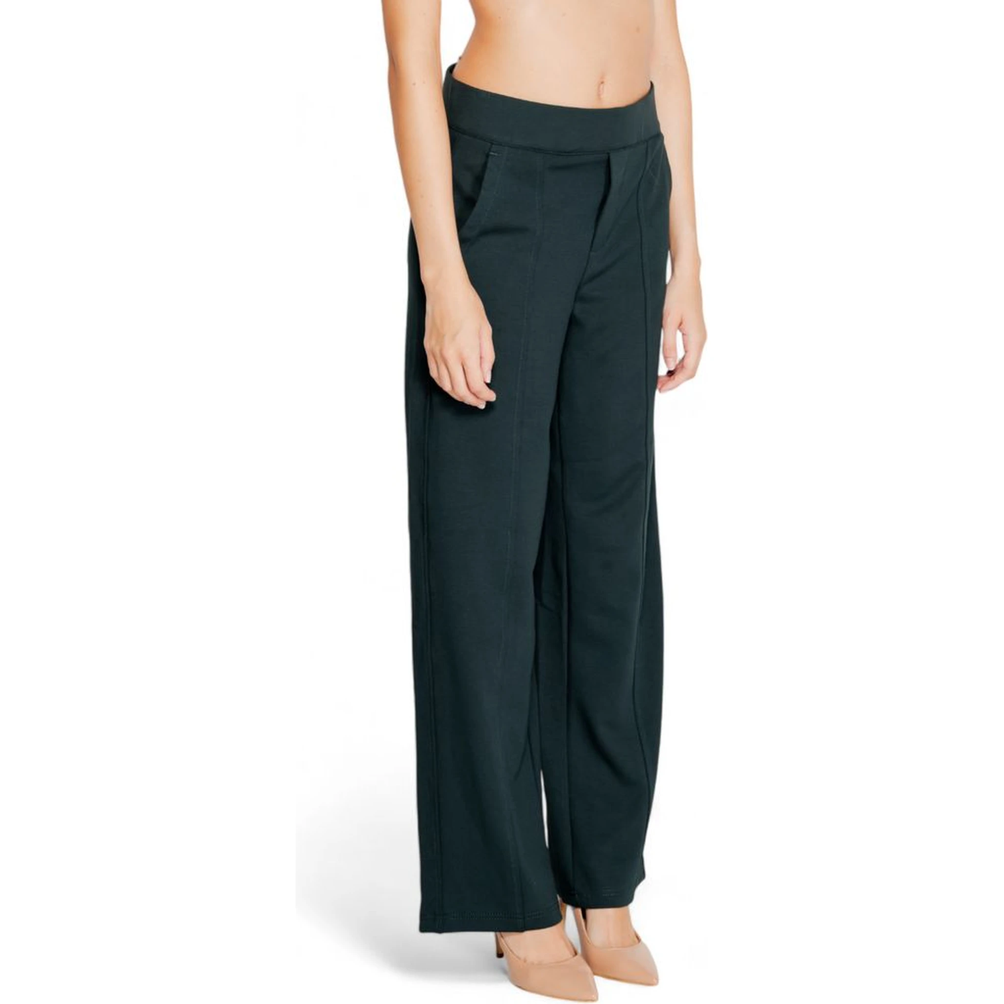 Green Viscose Flared Pants