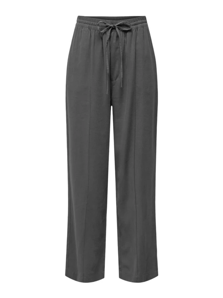 Gray Viscose Casual Pants
