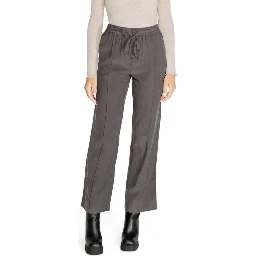 Gray Viscose Casual Pants