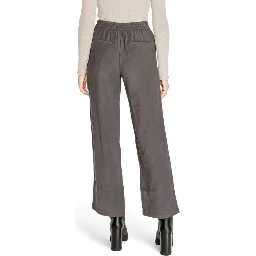 Gray Viscose Casual Pants