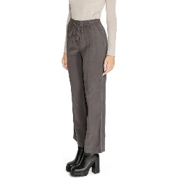 Gray Viscose Casual Pants