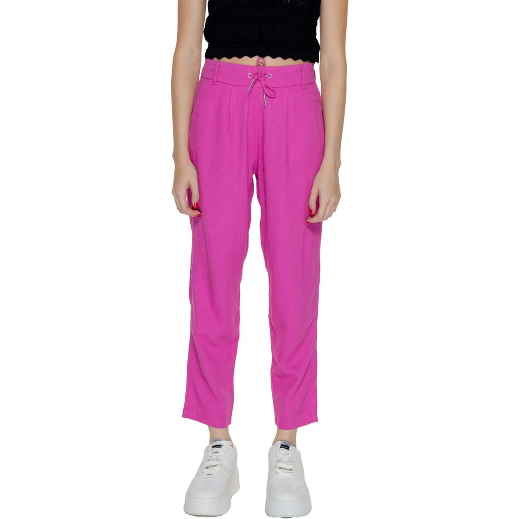 Multicolor Linen Casual Pants