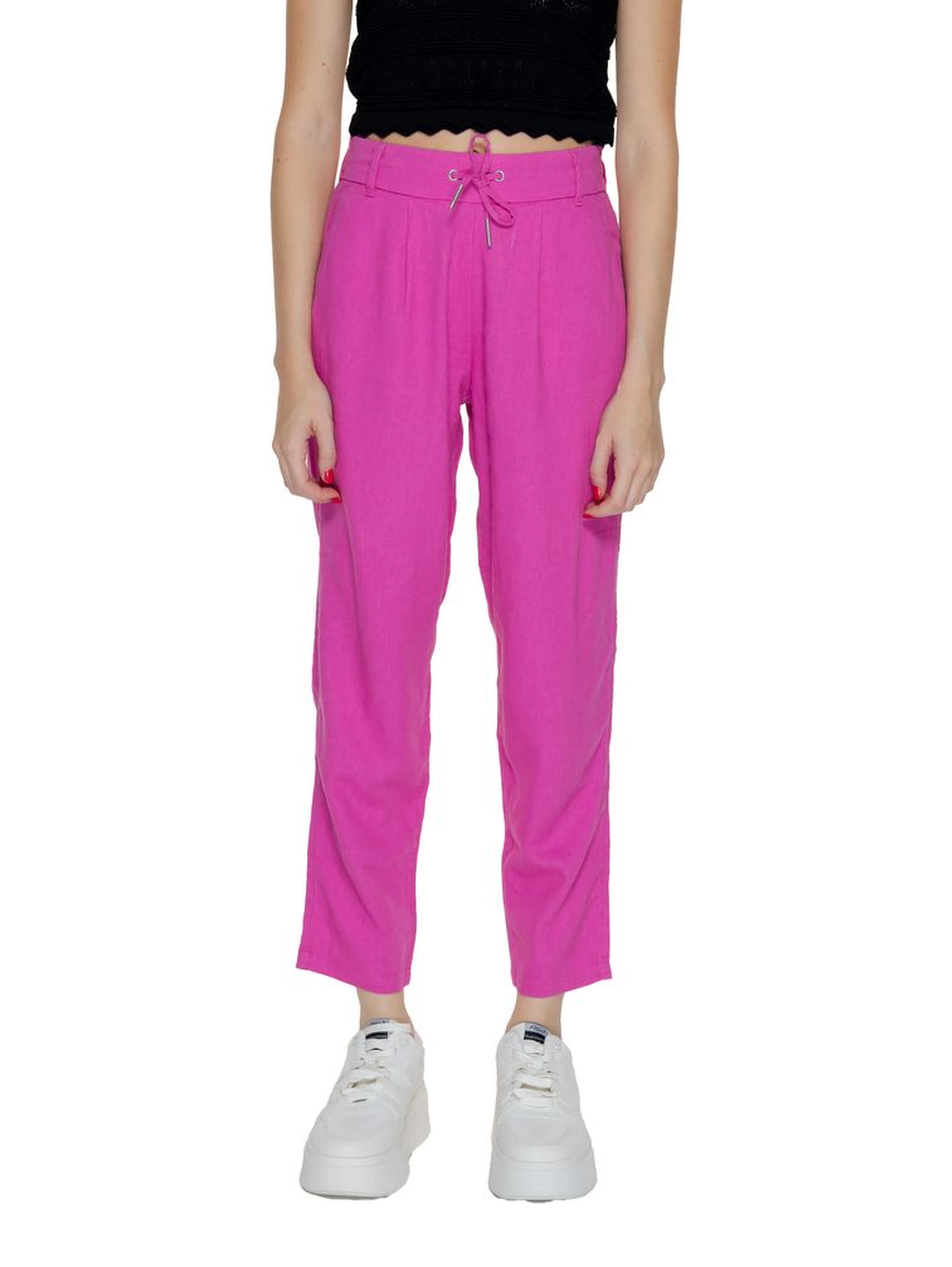 Multicolor Linen Casual Pants