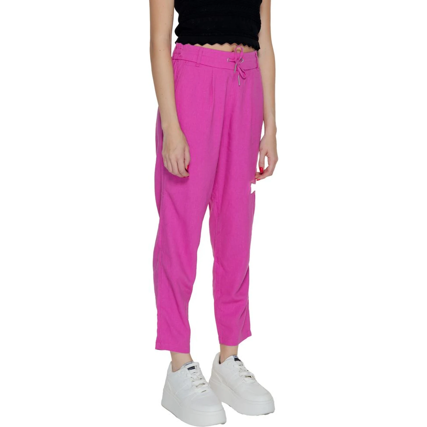 Multicolor Linen Casual Pants