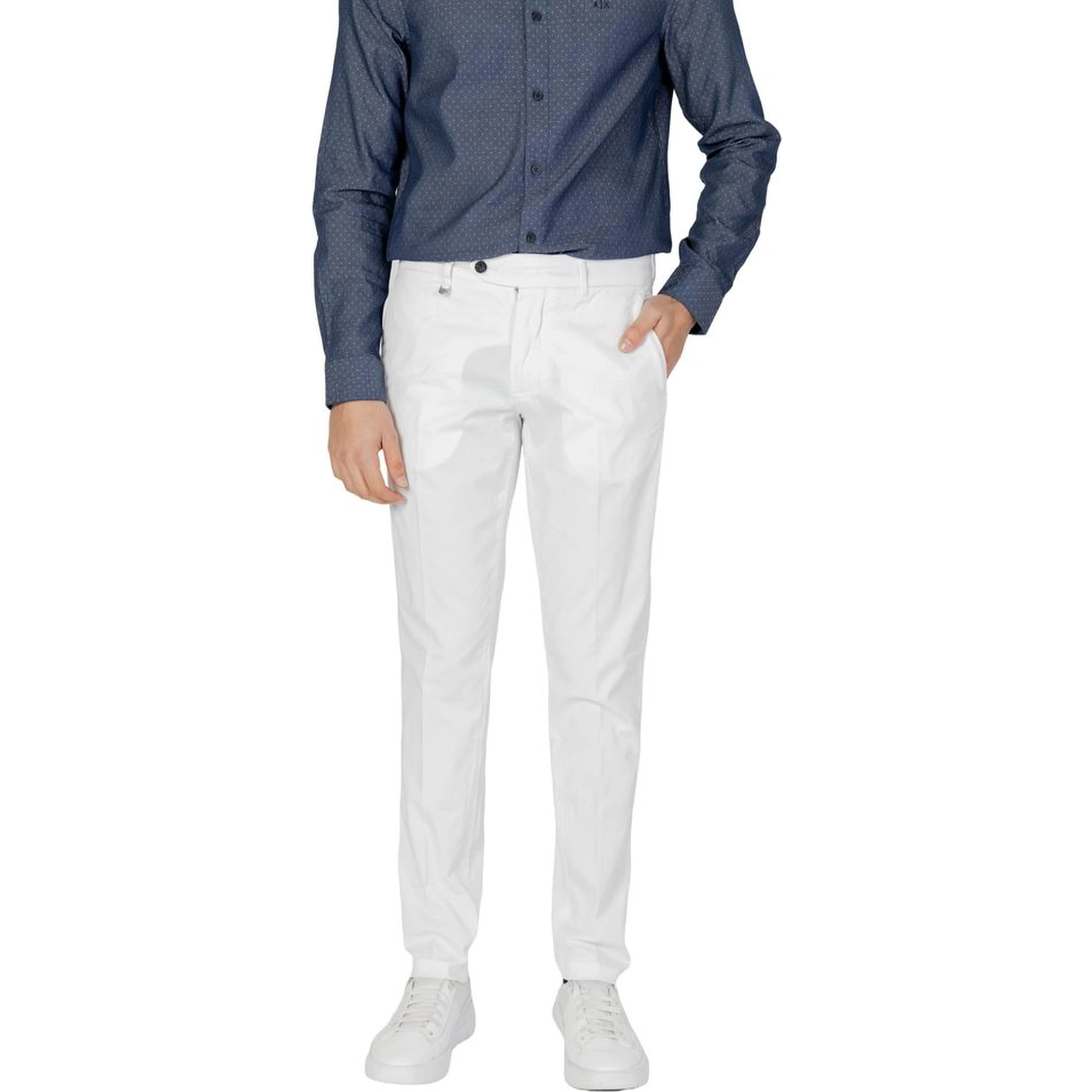 Cream Cotton Skinny Pants