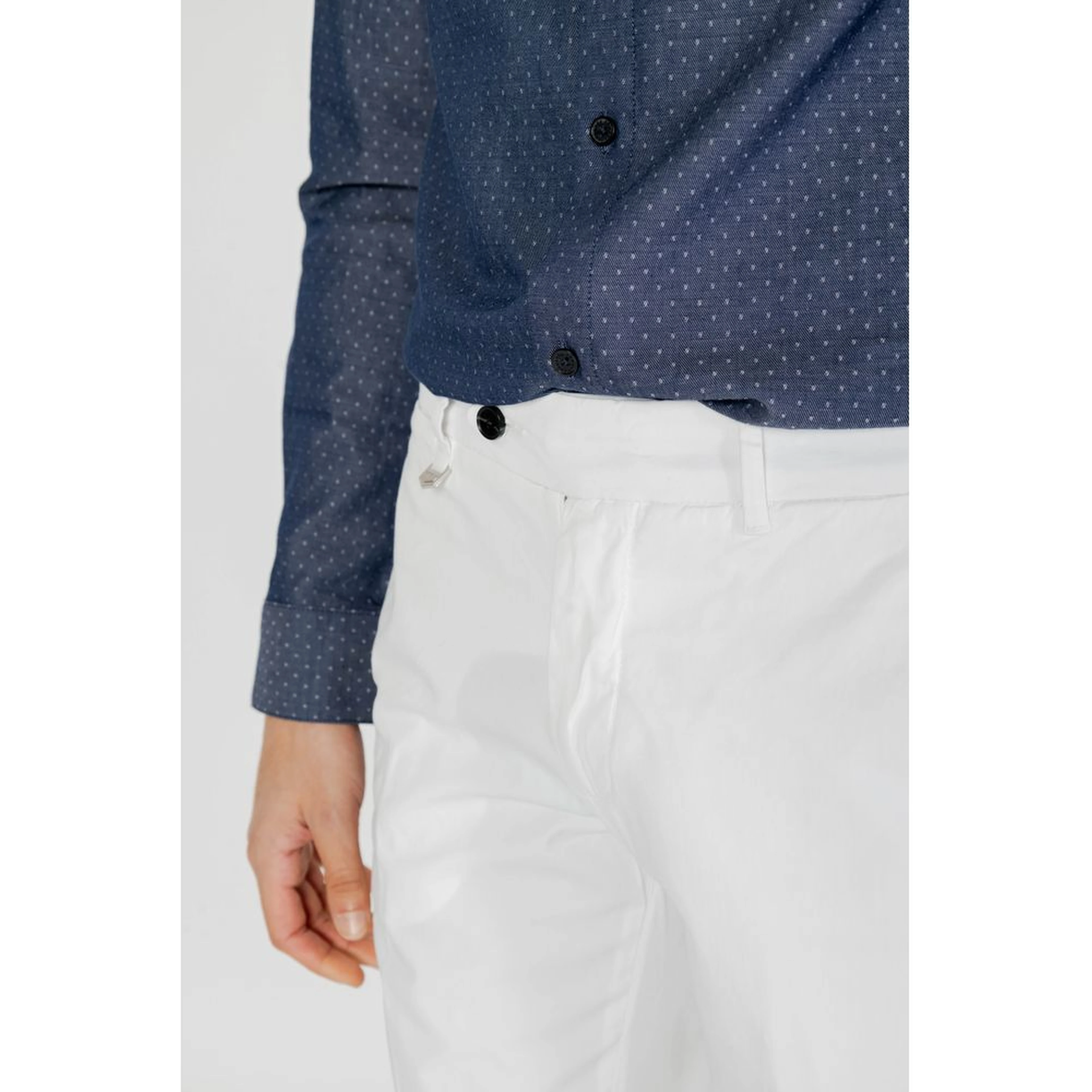 Cream Cotton Skinny Pants