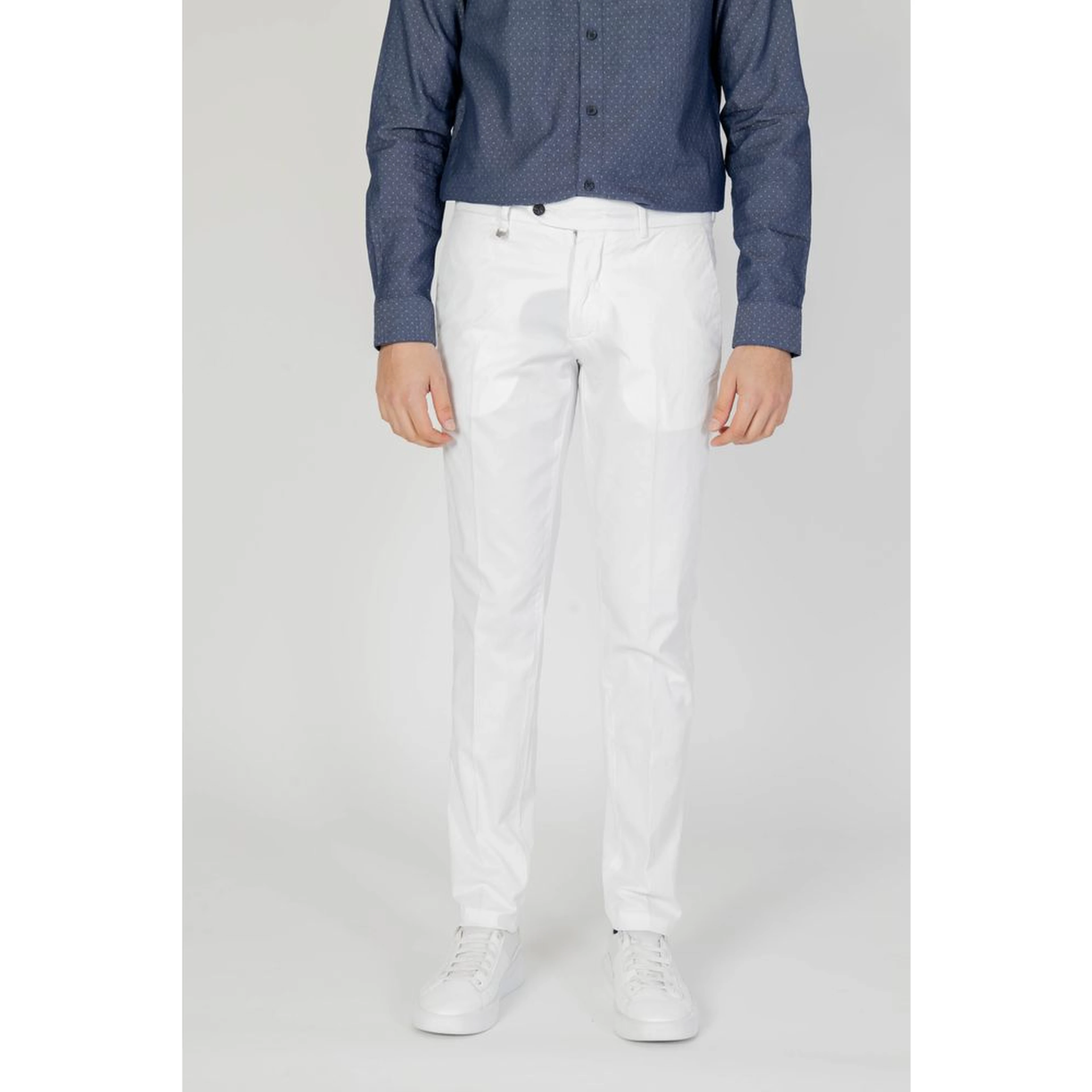 Cream Cotton Skinny Pants