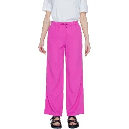 Pink Linen Casual Pants