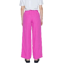 Pink Linen Casual Pants