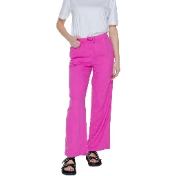 Pink Linen Casual Pants