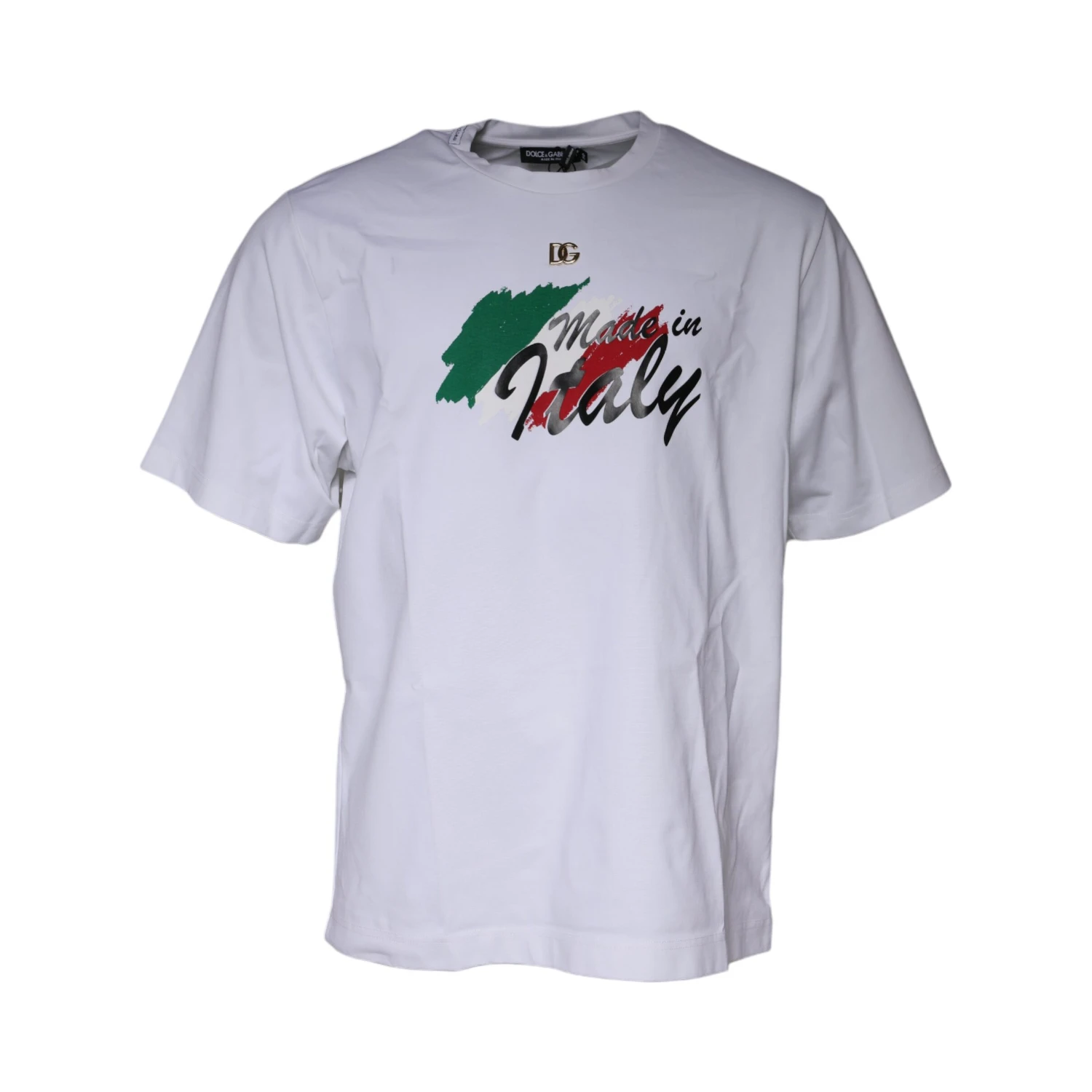White Graphic Print Cotton Crew Neck T-shirt