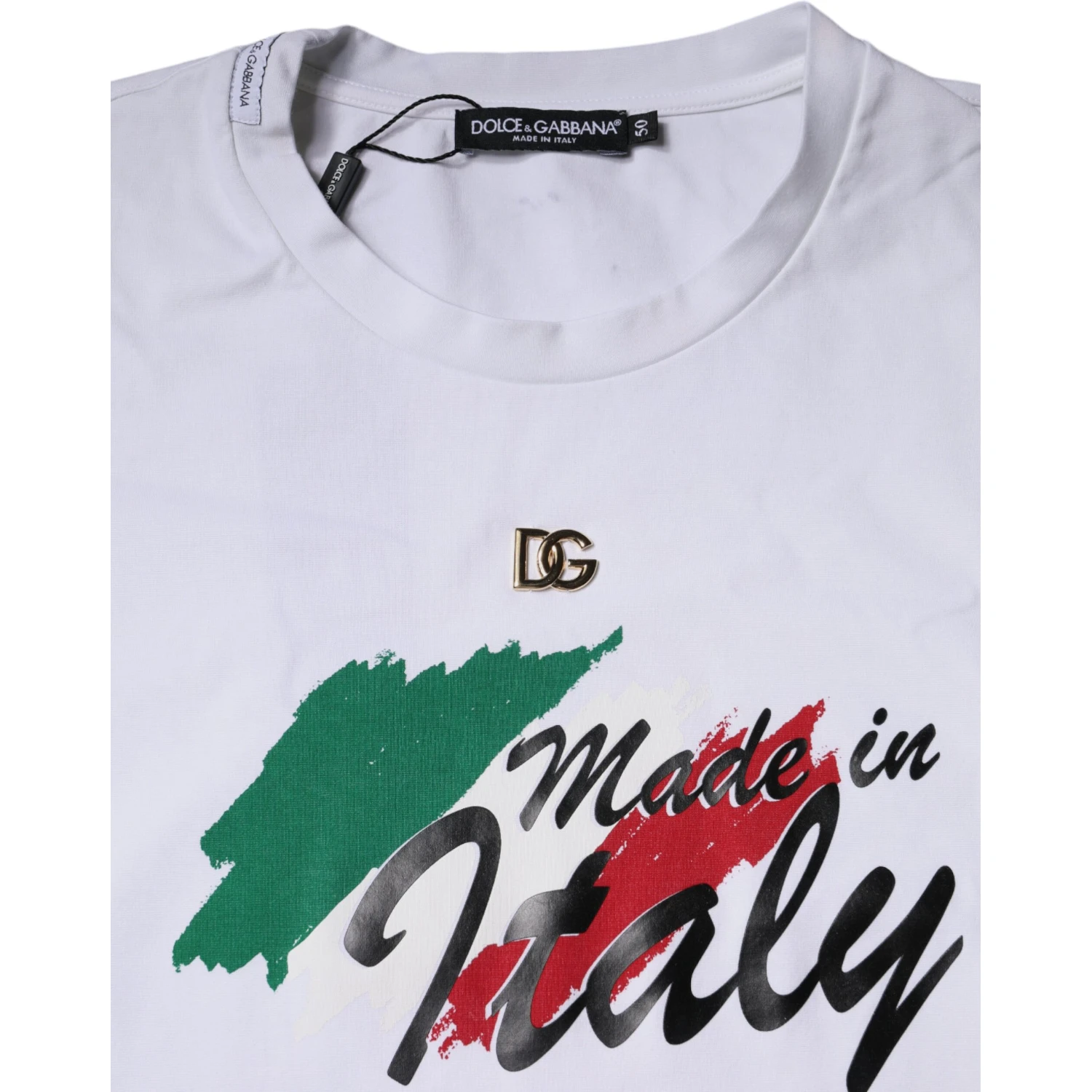 White Graphic Print Cotton Crew Neck T-shirt