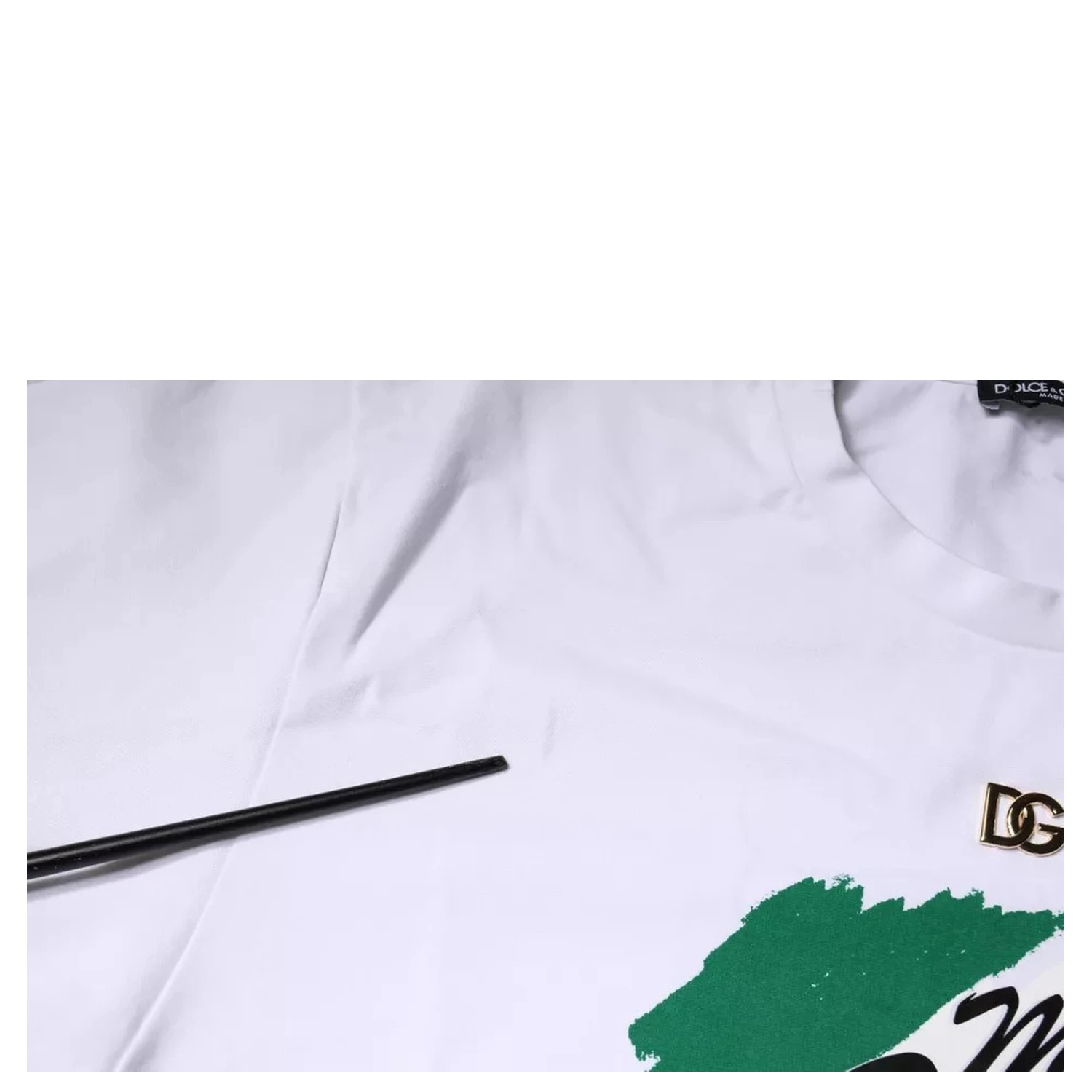 White Graphic Print Cotton Crew Neck T-shirt