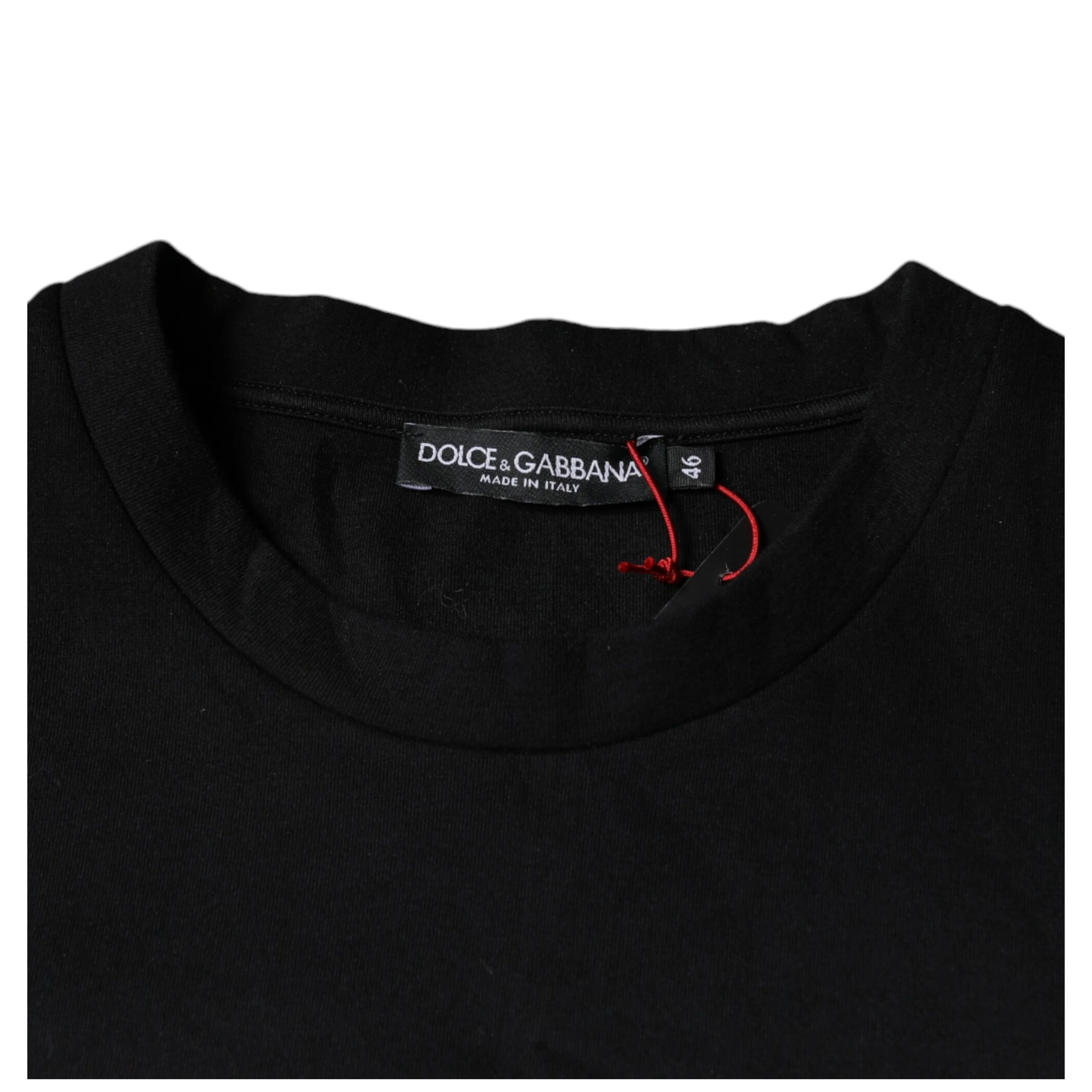 Black Leopard Cotton Short Sleeves T-shirt