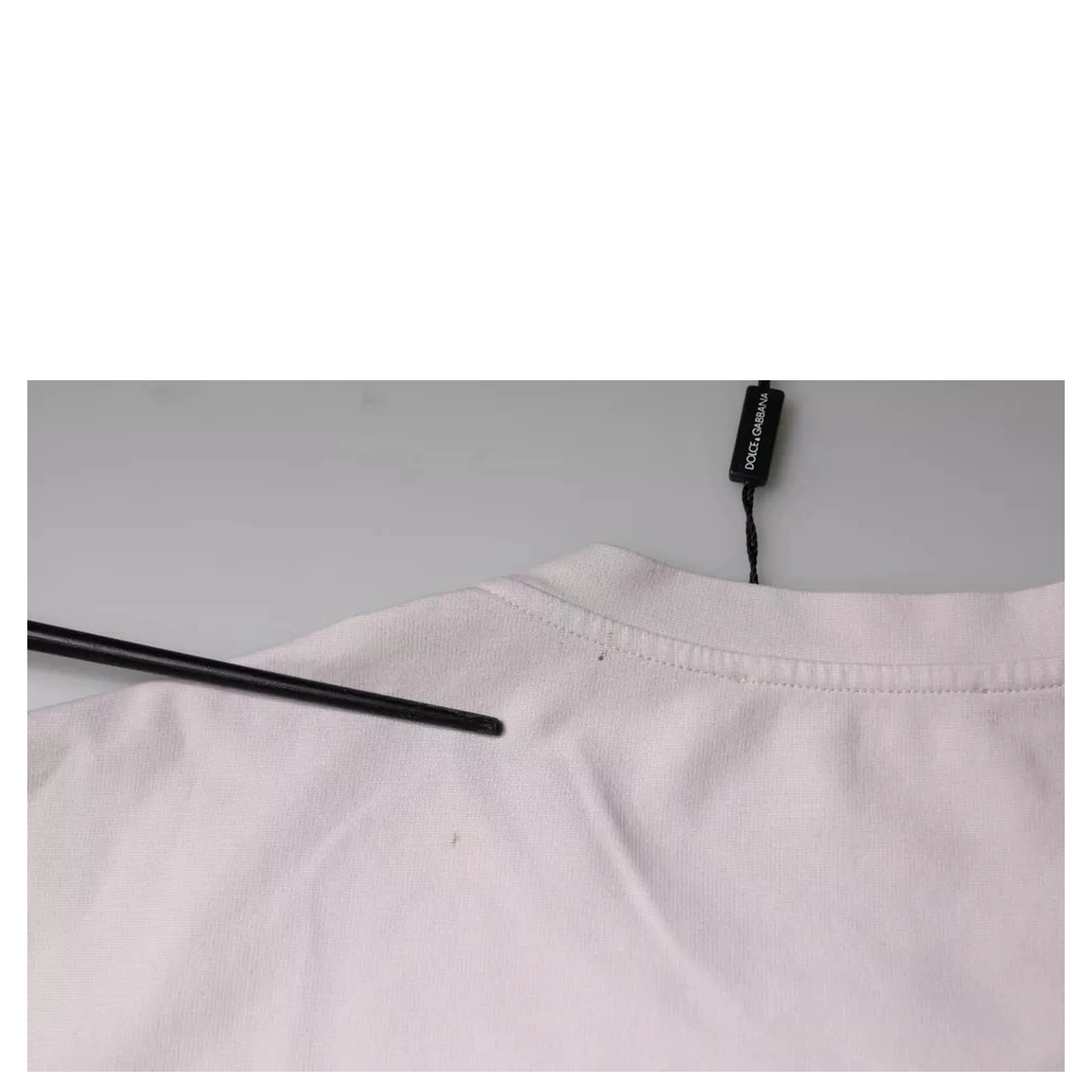 Beige Logo Cotton Blend Crew Neck T-shirt