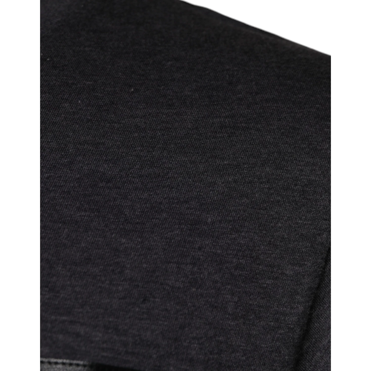 Gray Logo Patch Cotton Crew Neck T-shirt