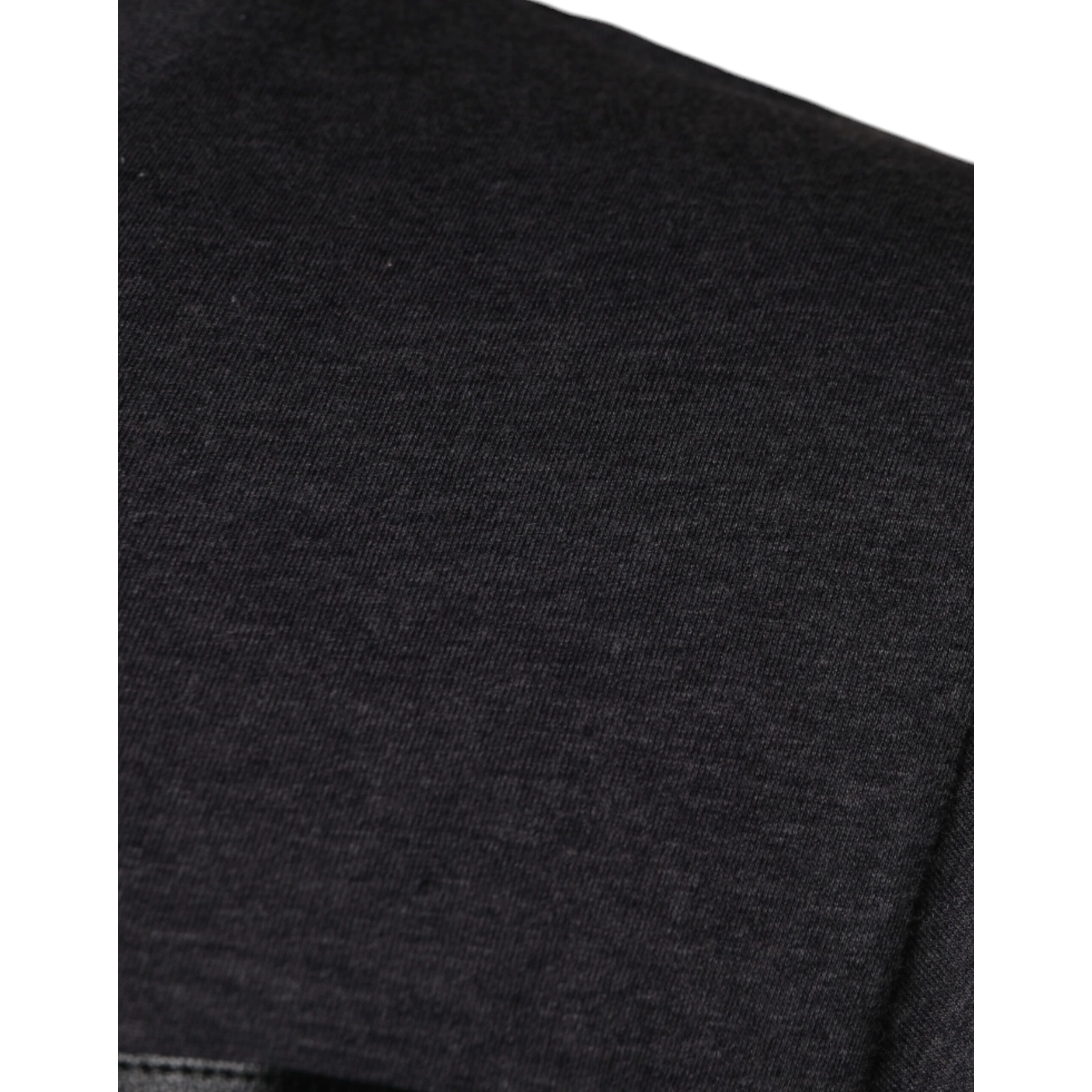 Gray Logo Patch Cotton Crew Neck T-shirt