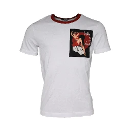 White Graphic Print Cotton Crew Neck T-shirt