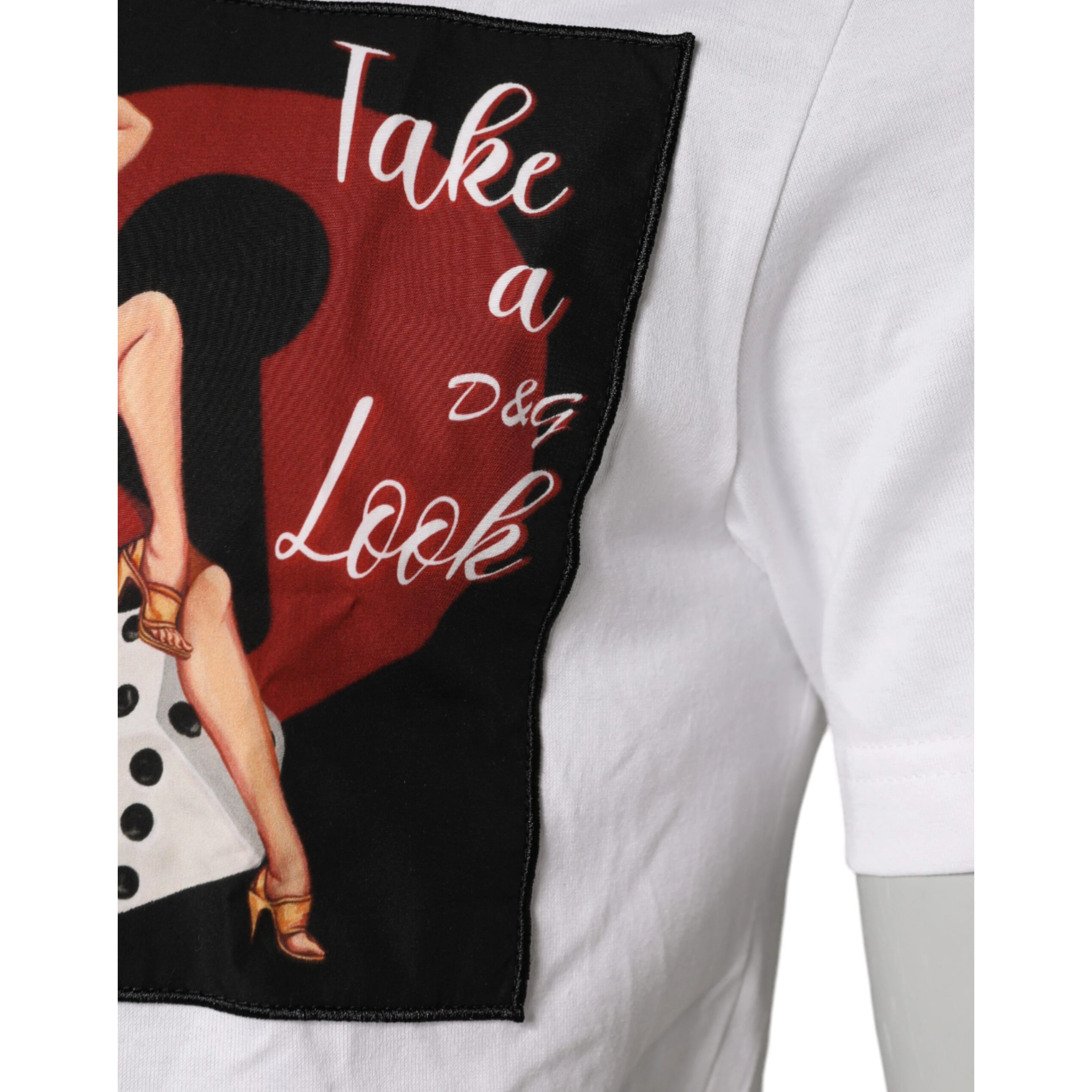 White Graphic Print Cotton Crew Neck T-shirt
