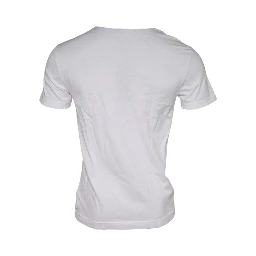 White Graphic Print Cotton Crew Neck T-shirt