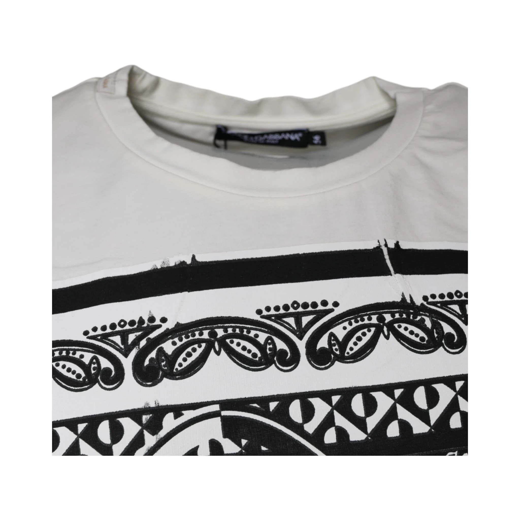 White Bandana Print Cotton Short Sleeves T-shirt