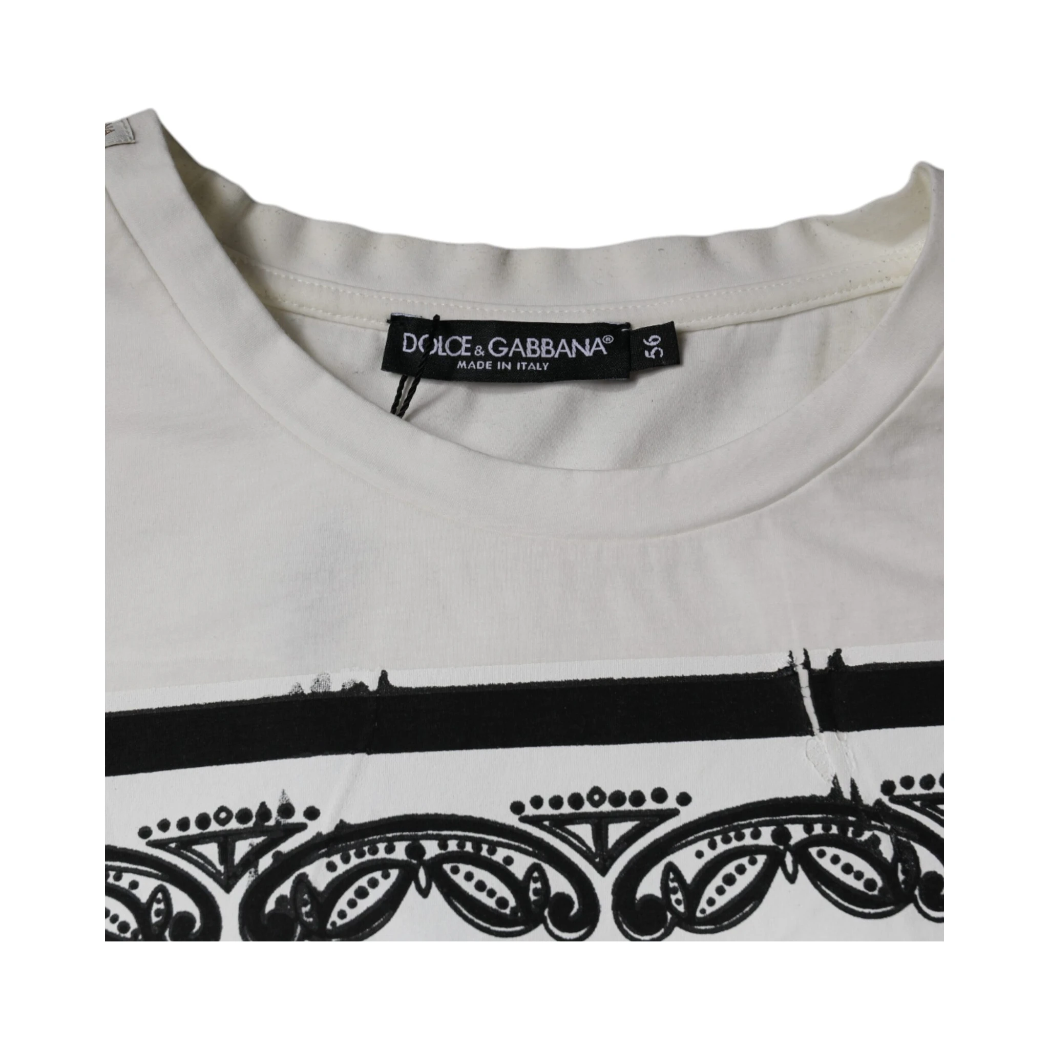 White Bandana Print Cotton Short Sleeves T-shirt