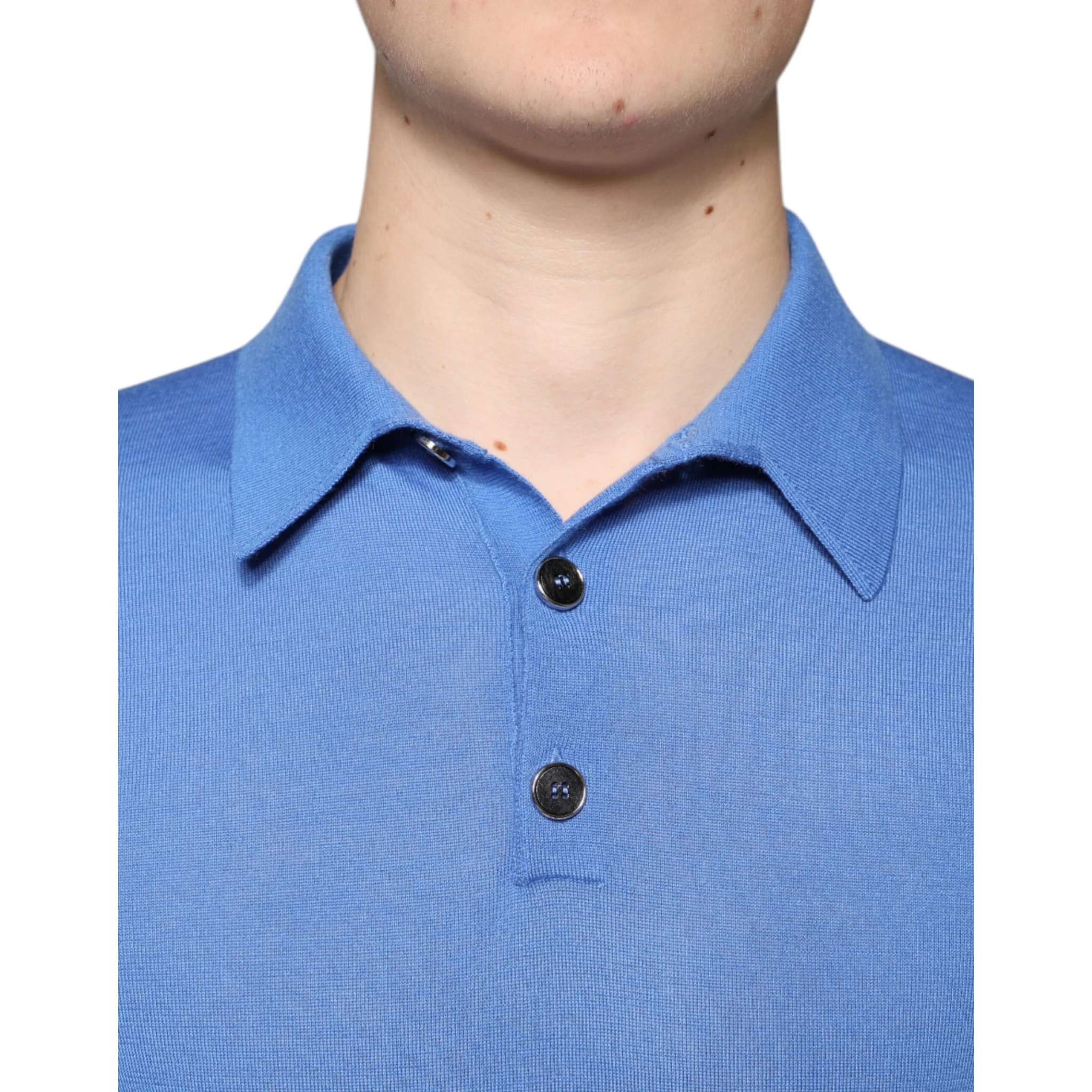 Blue Cashmere Short Sleeves Men Polo T-shirt