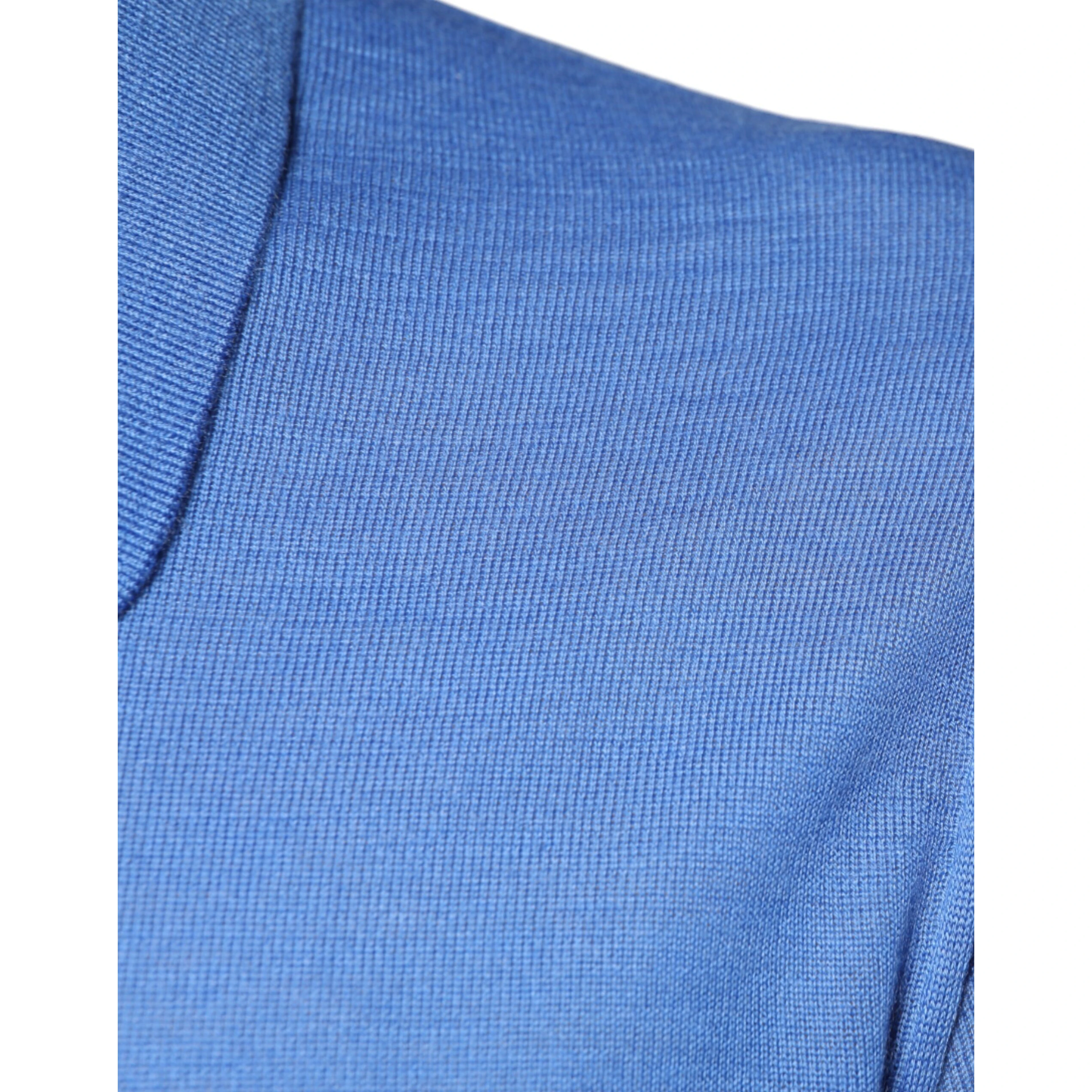 Blue Cashmere Short Sleeves Men Polo T-shirt