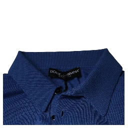 Blue Cashmere Short Sleeves Men Polo T-shirt