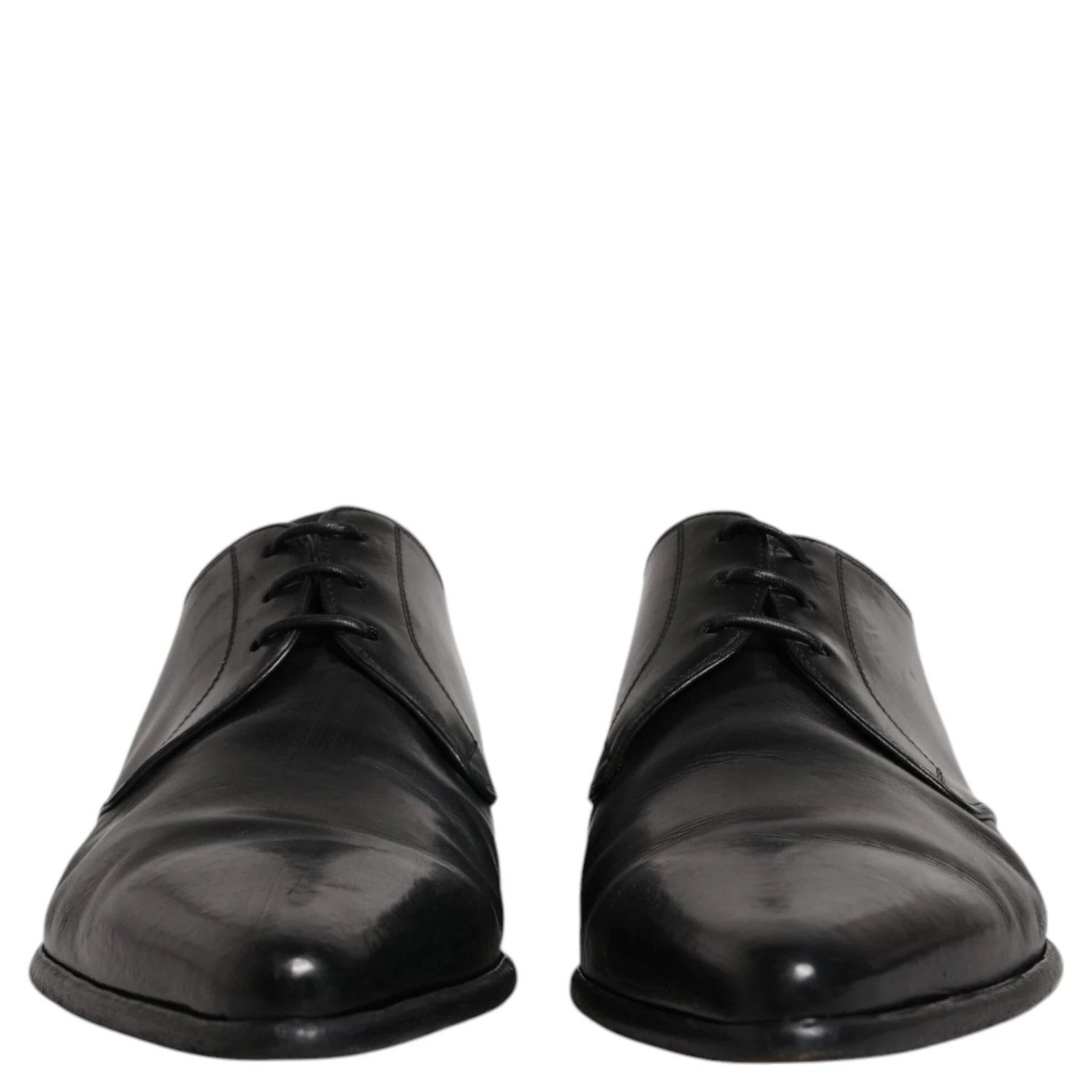 Black Leather Lace Up Men Derby Formal Shoes