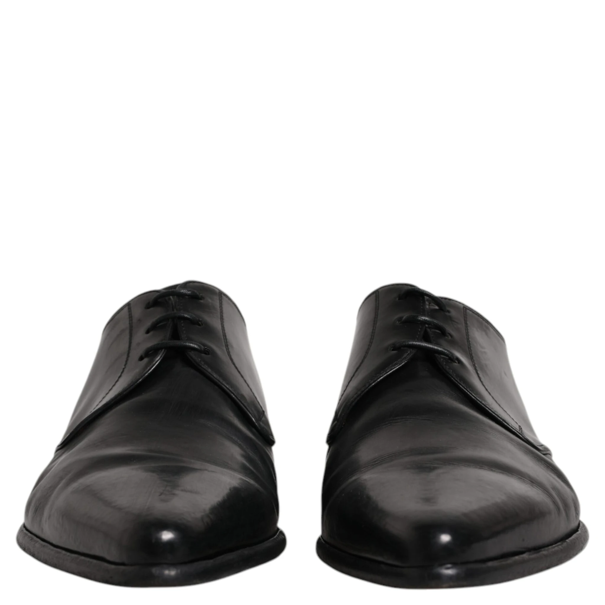 Black Leather Lace Up Men Derby Formal Shoes